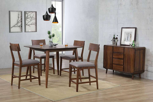 Sunset Trading - Mid Century 6 Piece 48in Square Counter Height Pub Table Dining Set - DLU-MC4848-B45-SR6P veiw 2