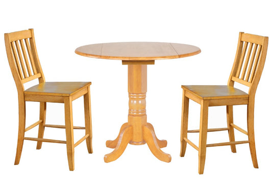 Sunset Trading - Oak Selections School House 24in Barstool - Counter Height Stool - Light Oak (Set of 2) - DLU-B20-LO-2_CLOSEOUT veiw 2
