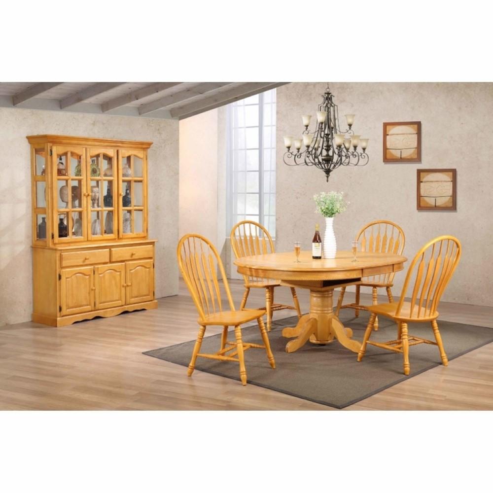 Sunset Trading - Oak Selections Treasure Buffet and Lighted Hutch - Light Oak - DLU-22-BH-LO veiw 5