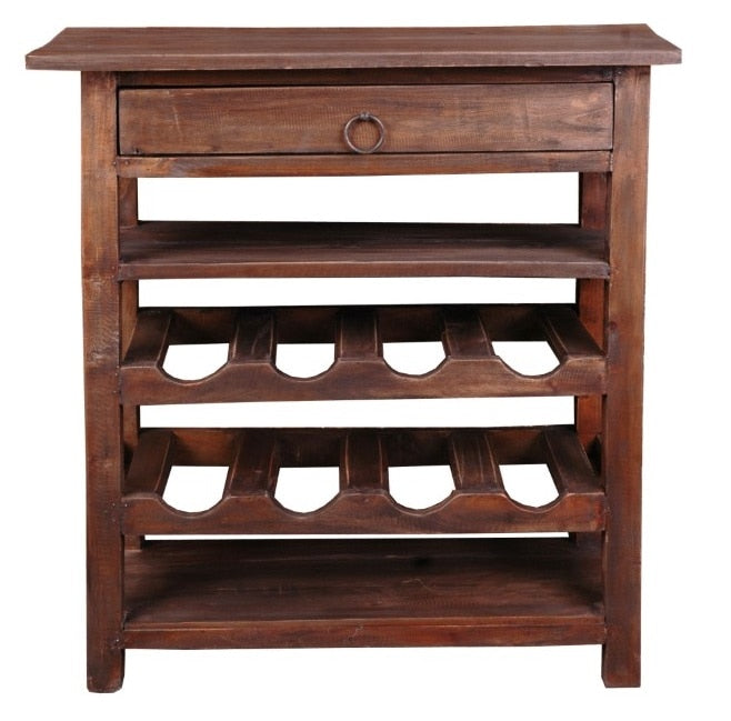 Sunset Trading - Shabby Chic Cottage Wine Server With Drawer - CC-RAK030S-RW veiw 2