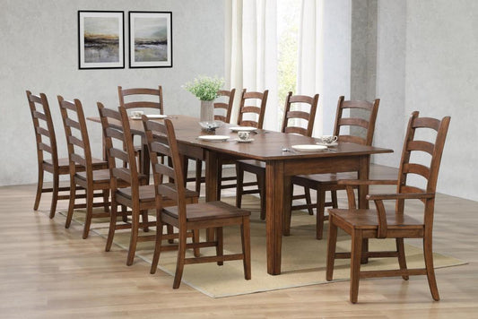 Sunset Trading - Simply Brook 11 Piece Rectangular Extendable Table Dining Set Amish Brown - DLU-BR134-AM11PC veiw 2