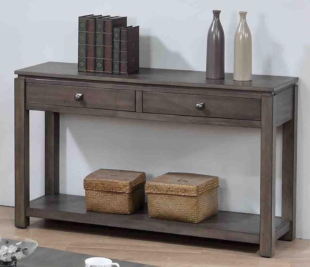 Sunset Trading - Shades Of Gray Sofa Console With Drawers And Shelf - DLU-EL1604 veiw 2