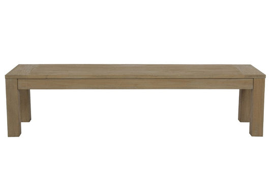 Sunset West - Coastal Teak Dining Bench in Canvas Canvas, No Welt - Light Wood - SW5501-BNC-CAN-STKIT view 2
