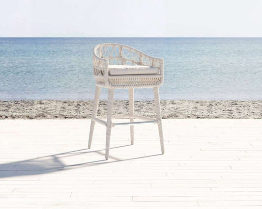 Sunset West - Dana Rope Bar Stool in Linen Canvas w/ Self Welt - SW4301-7B-LCAN-STKIT veiw 2