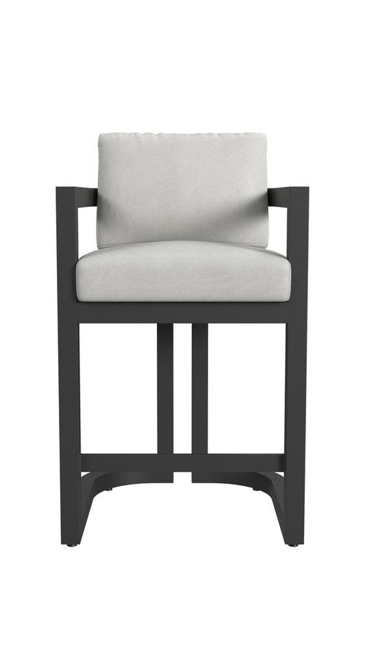 Sunset West - Malibu Barstool in Cast Silver, No Welt - Blacks - SW7101-7B-SLVR-STKIT view 2