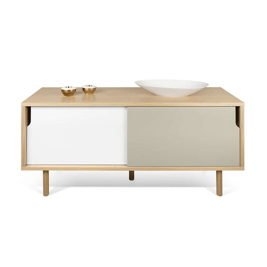 TEMAHOME - Dann 135 Sideboard with Wood Legs in Oak / Pure White & Matte Grey - 9003401473 veiw 2