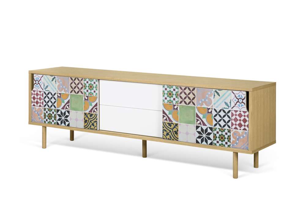 TEMAHOME - Dann 201 Tiles Patchwork Sideboard in Oak / Pure White & Vinyl / Oak - 9500404801 veiw 3
