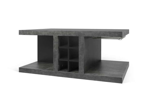 TEMAHOME - Detroit Coffee Table With Bar in Concrete and Pure Black - 9500627705 veiw 2