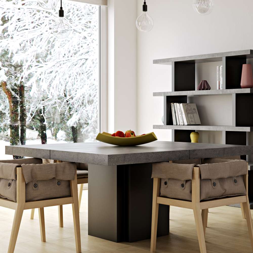 TEMAHOME - Dusk 51in Dining Table in Concrete Look / Pure Black - 9500613234 veiw 7