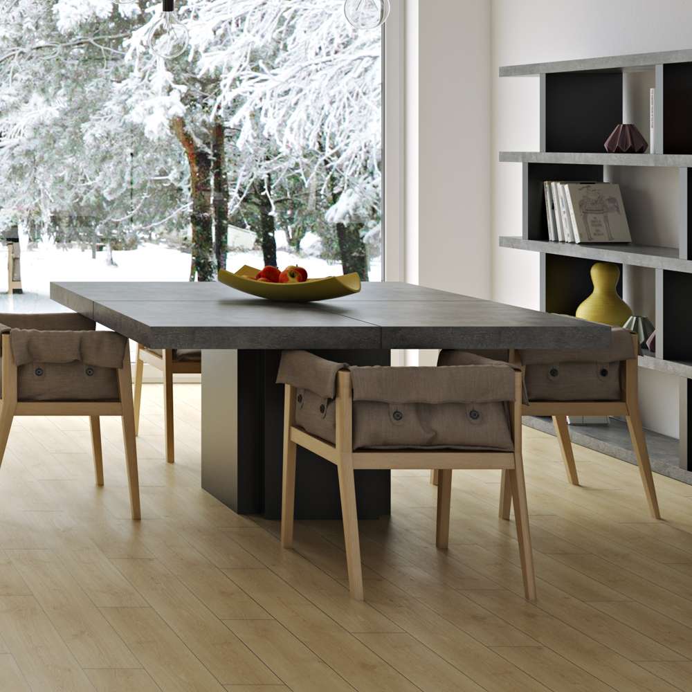 TEMAHOME - Dusk 59in Dining Table in Concrete Look / Pure Black - 9500613265 veiw 3