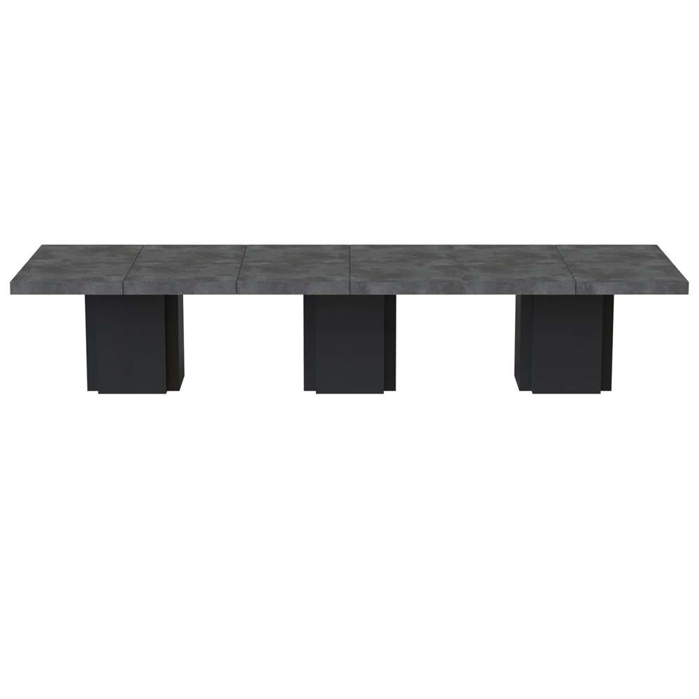 TEMAHOME - Dusk Extra-Long Conference Table in Concrete Look / Pure Black - 9500613258 veiw 1