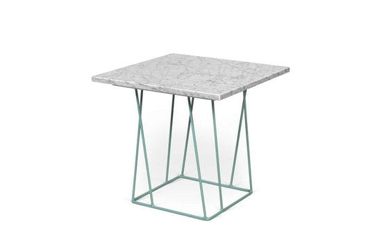TEMAHOME - Helix 20x20 Marble-Top Side Table in White Marble / Sea Green Lacquered Steel - 9500627354 veiw 2