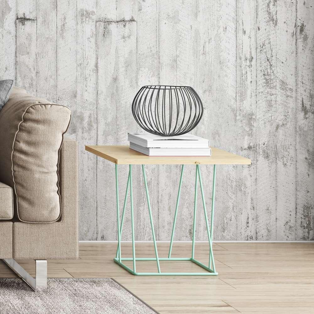 TEMAHOME - Helix 20x20 Side Table in Oak / Sea Green Lacquered Steel - 9500626814 veiw 7
