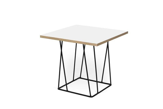TEMAHOME - Helix 20x20 Side Table in Pure White & Plywood / Black Lacquered Steel - 9500626845 veiw 2