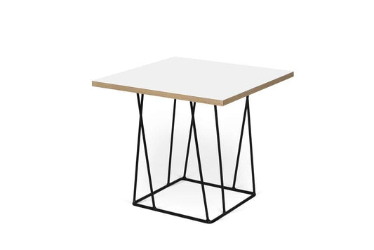 TEMAHOME - Helix 20x20 Side Table in Pure White & Plywood / Black Lacquered Steel - 9500626845 veiw 2