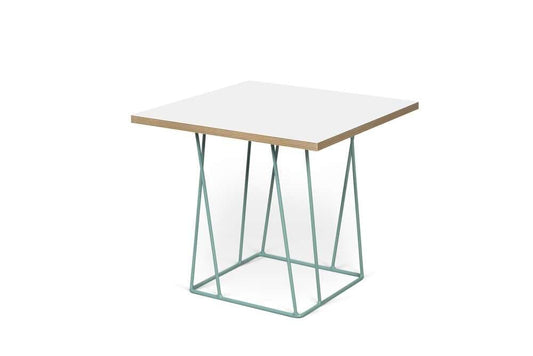 TEMAHOME - Helix 20x20 Side Table in Pure White & Plywood / Sea Green Lacquered Steel - 9500626821 veiw 2