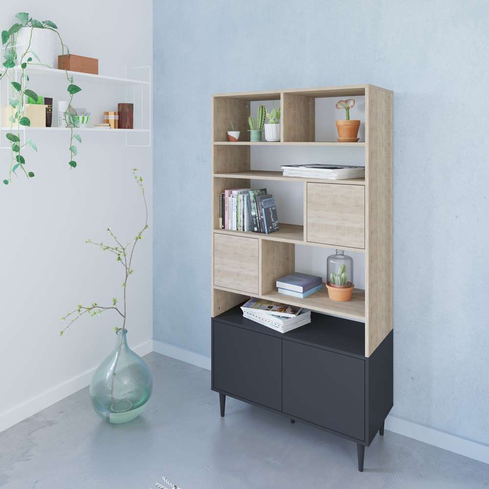 TEMAHOME - Horizon Bookshelf in Natural Oak Color / Black - X7150X0707A01 veiw 7