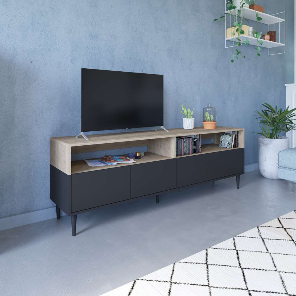 TEMAHOME - Horizon TV Stand in Natural Oak Color / Black - E3150A0776A01 veiw 7