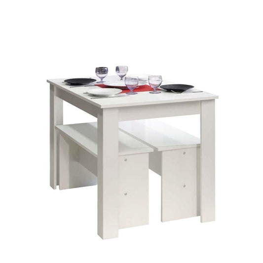 TEMAHOME - Nice Dining Table with Benches in White - E2281A2121X00 veiw 2