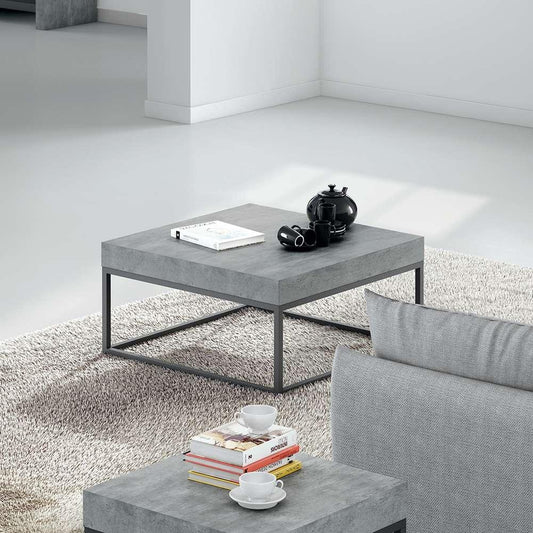 TEMAHOME - Petra 30X30 Coffee Table in Concrete Look Top / Black Legs - 9000629358 veiw 2