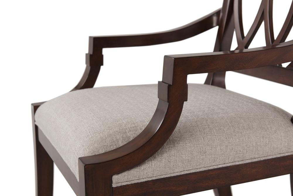 Theodore Alexander - Lady EmilyS Invitation Armchair in Barley Houndstooth Fabric (Set of 2) - 4100-905-1AQP veiw 3