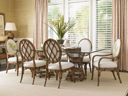 Tommy Bahama Home - Bali Hai Aruba Rectangular Dining Table With 84W x 48D-Inch Glass Top - 593-870-84C veiw 2