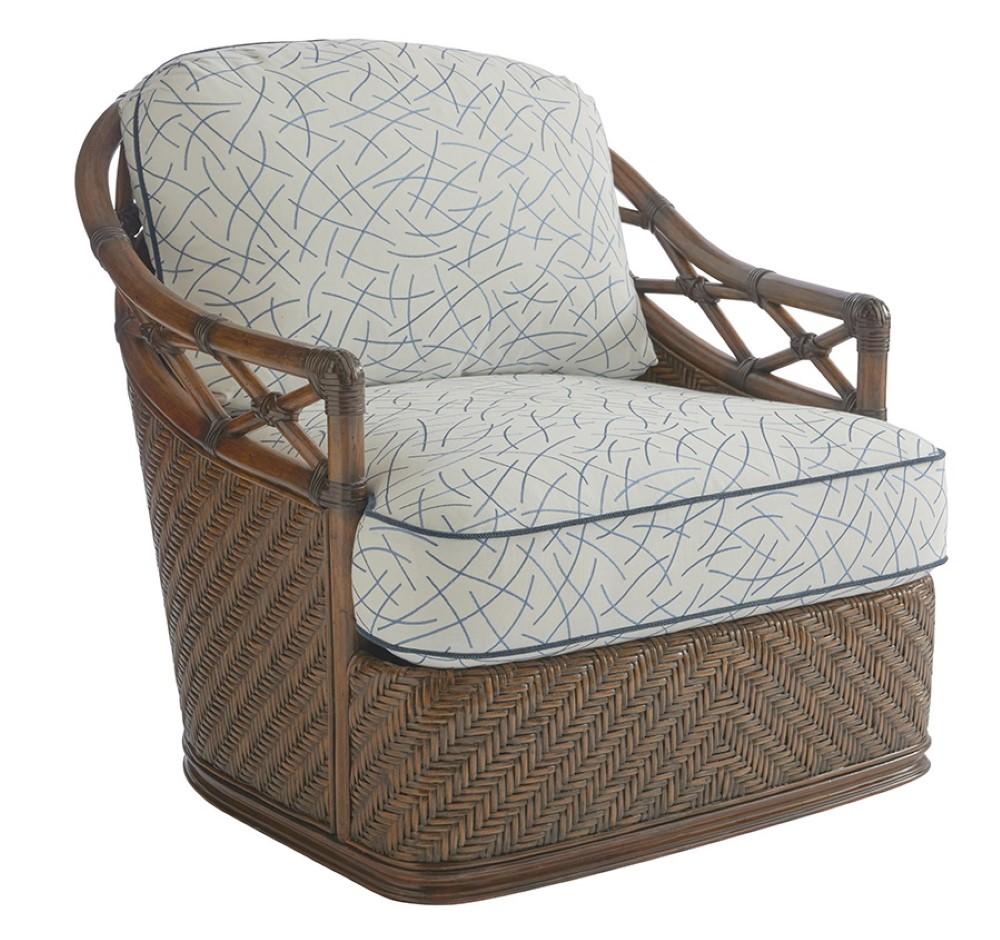 Tommy Bahama Home - Bali Hai Diamond Cove Swivel Chair in Blue and Ivory - 1685-11SW-41 veiw 1