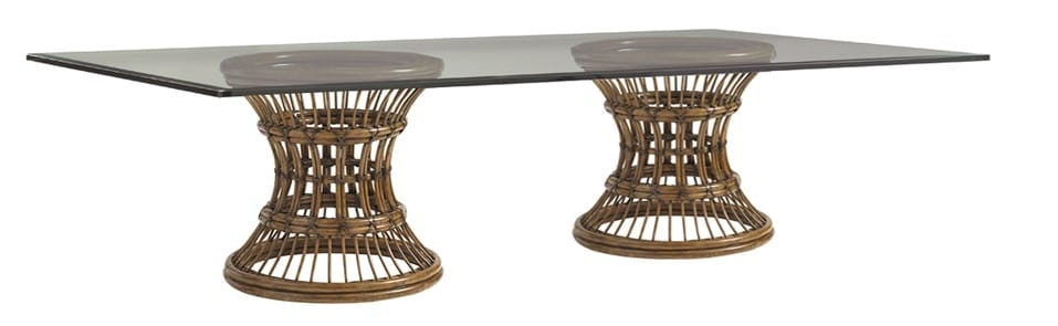 Tommy Bahama Home - Bali Hai Latitude Rectangular Dining Table With 84W x 48D-Inch Glass Top - 593-875-84C veiw 1