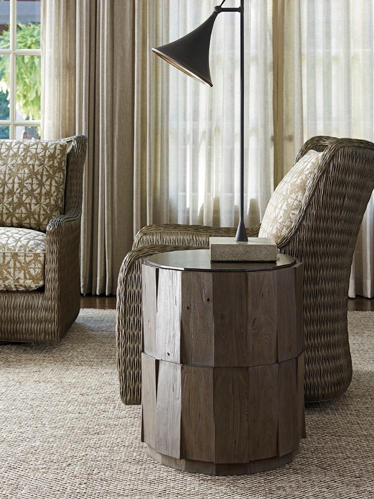 Tommy Bahama Home - Cypress Point Everett Round Travertine End Table - 562-951 veiw 3