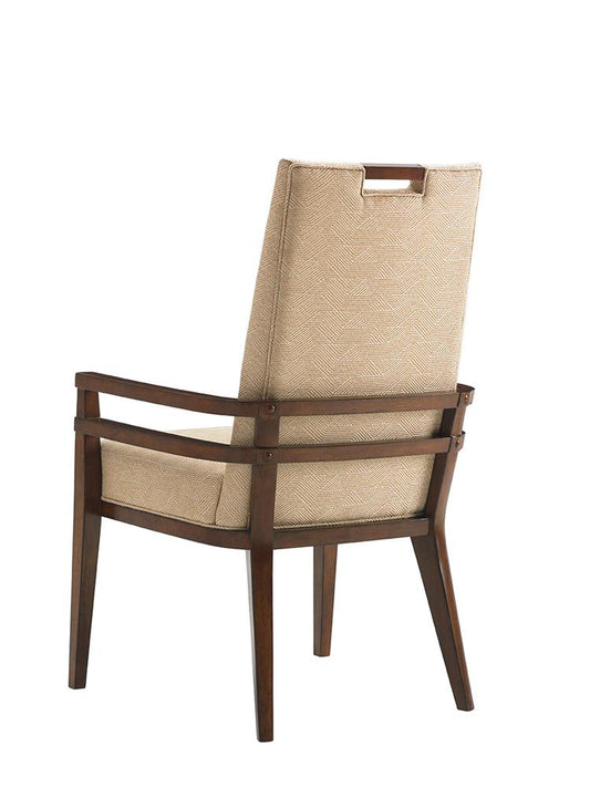 Tommy Bahama Home - Island Fusion Coles Bay Arm Chair in Gold Geometric Fabric - 556-885-01 veiw 2