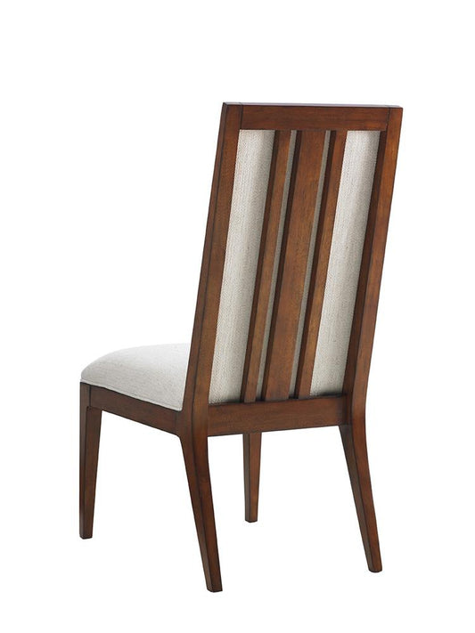 Tommy Bahama Home - Island Fusion Natori Slat Back Side Chair in Off White Fabric - 556-880-02 veiw 2