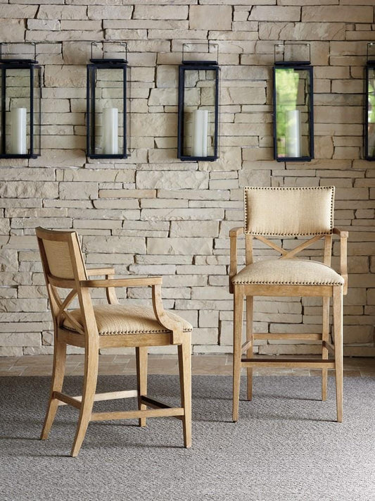 Tommy Bahama Home - Los Altos Sutherland Upholstered Bar Stool in Beige - 566-896-01 veiw 2