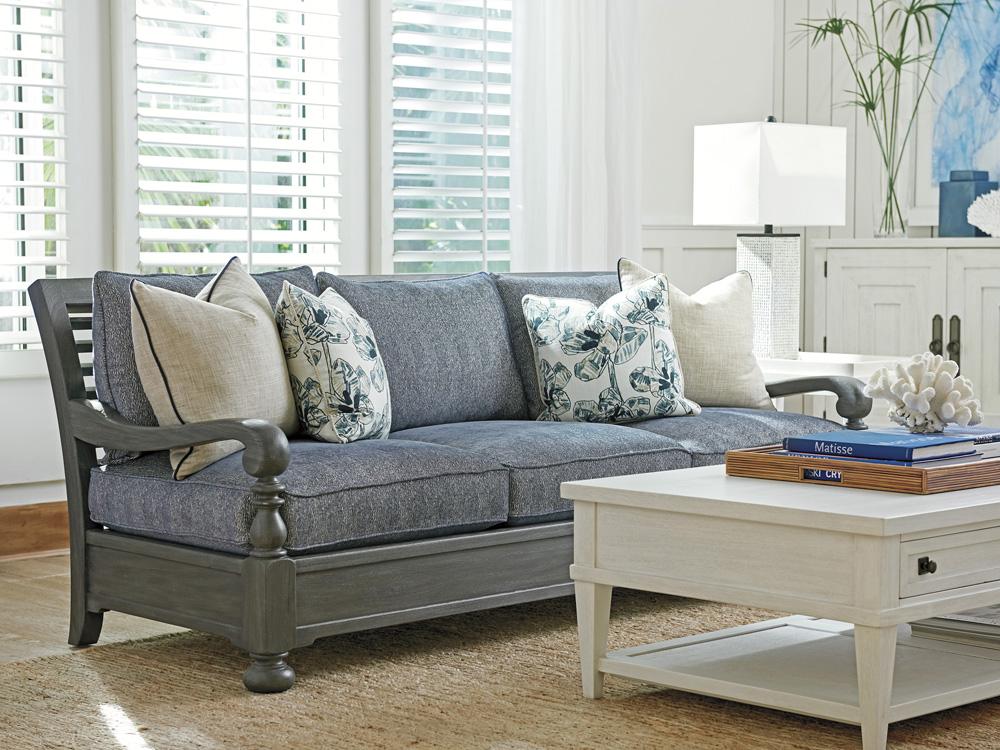 Tommy Bahama Home - Ocean Breeze Bluffton Sofa, Seaguil Gray - 1858-33-40 veiw 3