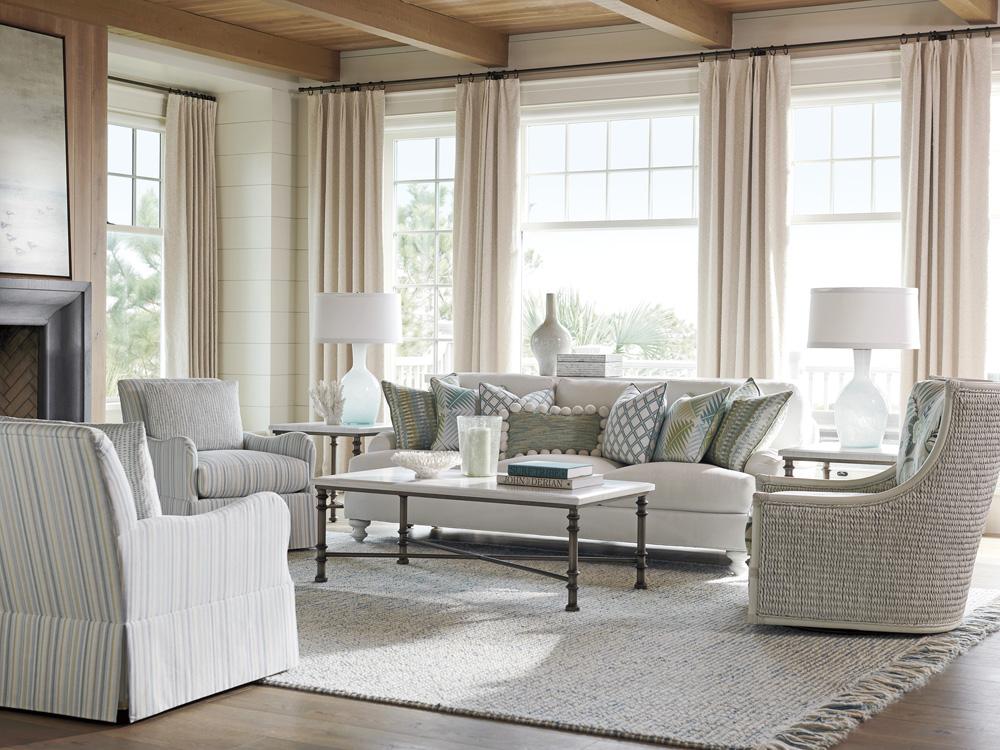 Tommy Bahama Home - Ocean Breeze Flagler Rectangular Marble Top Cocktail Table, Caribbean Sands - 570-943 veiw 3