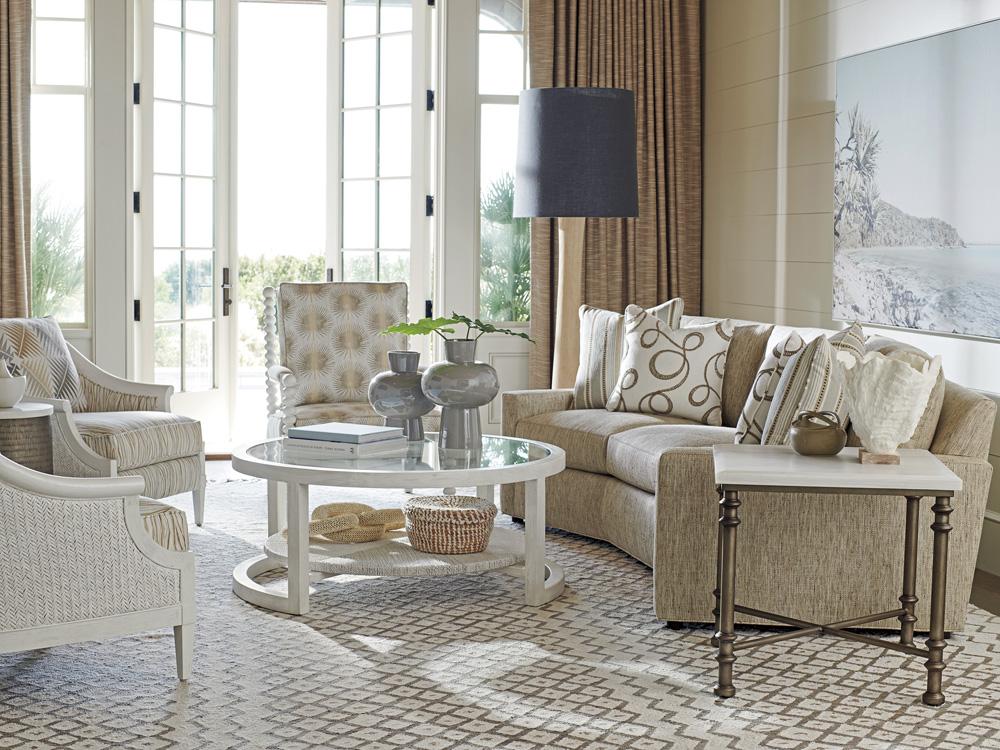Tommy Bahama Home - Ocean Breeze Flagler Square Marble Top End Table, Caribbean Sands - 570-953 veiw 3
