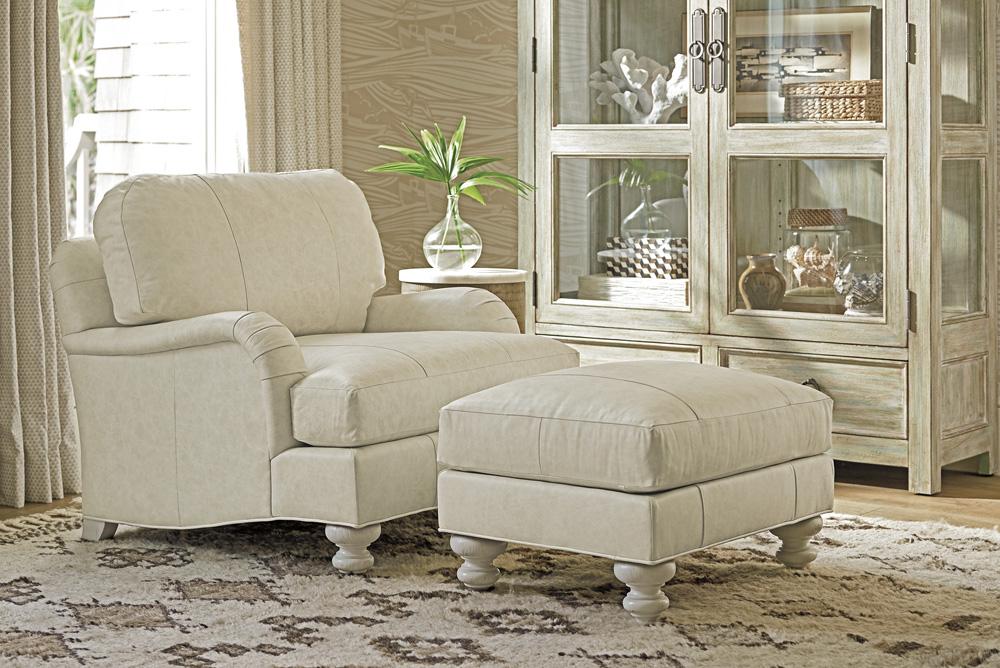 Tommy Bahama Home - Ocean Breeze Gilmore Leather Arm Chair, White - LL7745-11-40 veiw 3