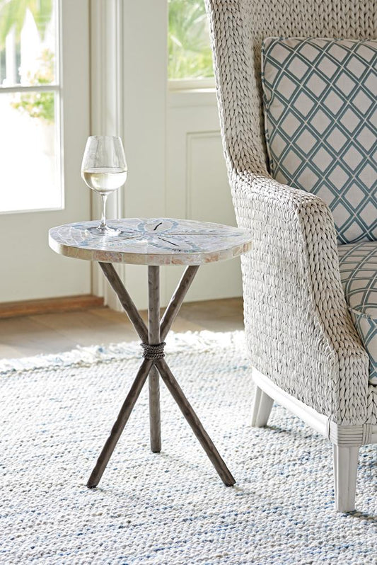 Tommy Bahama Home - Ocean Breeze Sand Dollar End Table, Caribbean Sands - 570-956 veiw 2