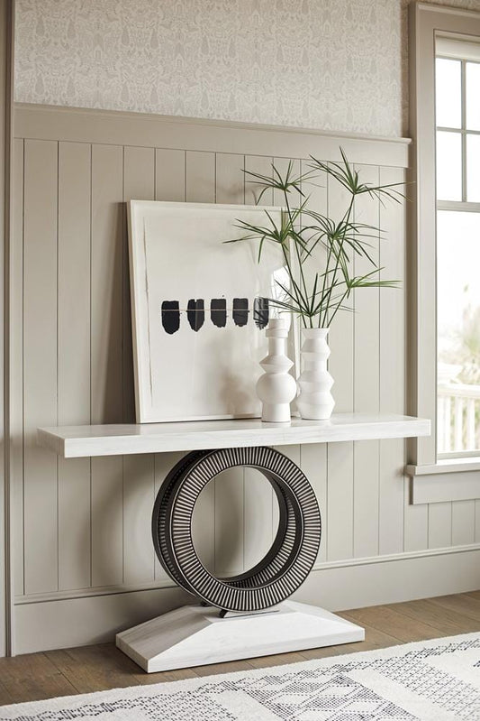 Tommy Bahama Home - Ocean Breeze Wayfarer Stone Top Console, Caribbean Sands - 570-966C veiw 2