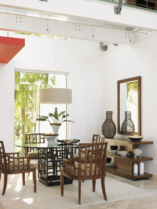 Tommy Bahama Home - Ocean Club South Sea Dining Table with 54in Round Glass Top - 536-875-54C veiw 2