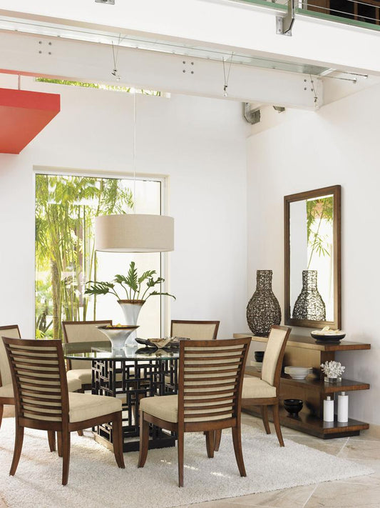 Tommy Bahama Home - Ocean Club South Sea Dining Table With 60 Inch Glass Top, Bali - 536-875-60C veiw 2