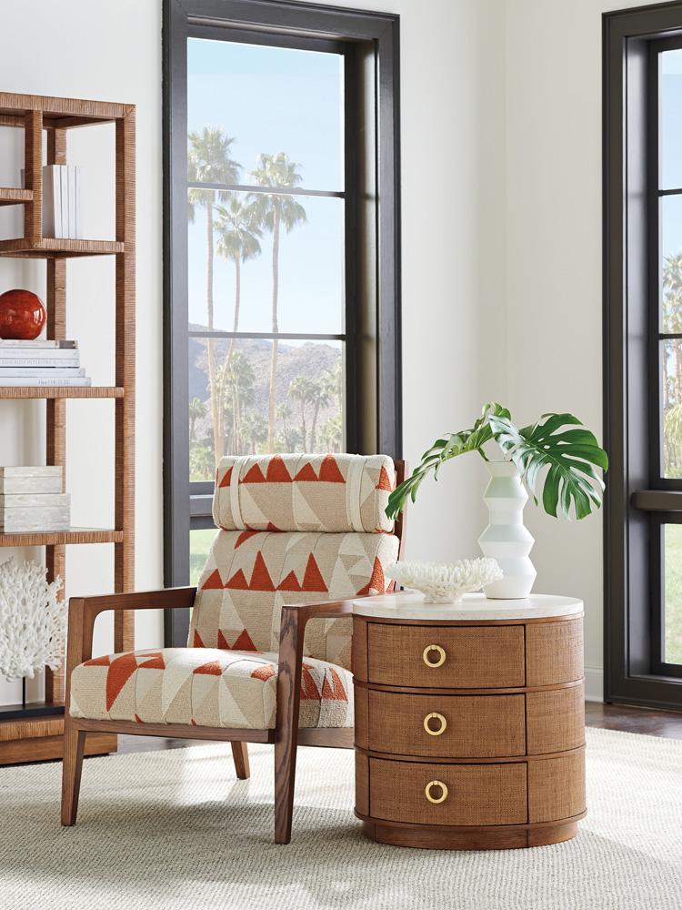 Tommy Bahama Home - Palm Desert Banning Raffia Round Lamp Table, Sonoran - 575-954 veiw 3