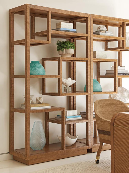 Tommy Bahama Home - Palm Desert Bryce Raffia Etagere, Sonoran - 575-990 veiw 2