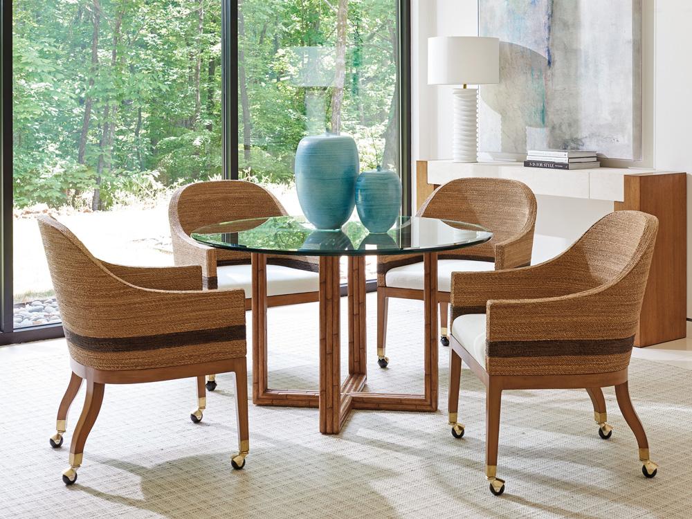 Tommy Bahama Home - Palm Desert Dorian Woven Arm Chair With Casters, Sonoran - 575-887-01 veiw 3