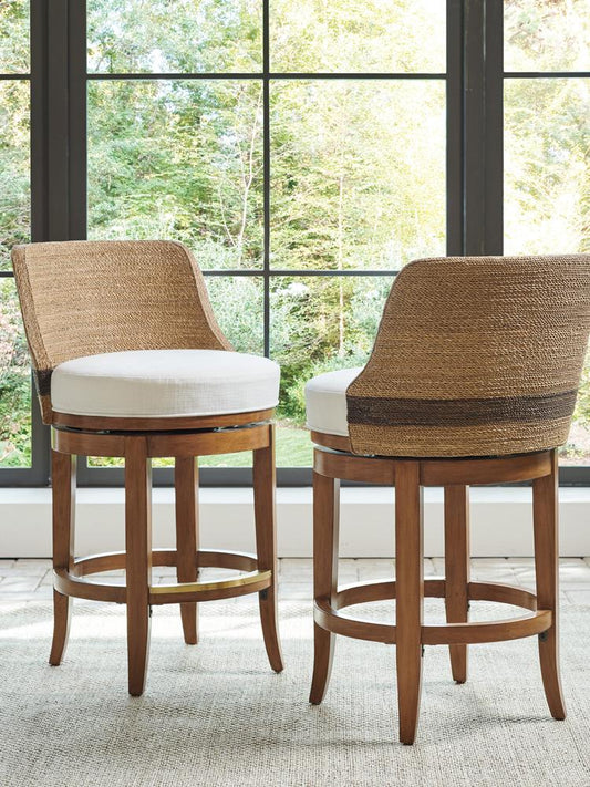 Tommy Bahama Home - Palm Desert Kipton Swivel Counter Stool, Sonoran - 575-895-01 veiw 2