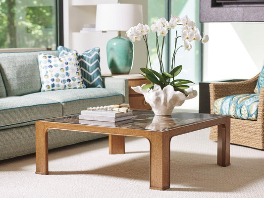 Tommy Bahama Home - Palm Desert Redford Square Rattan Cocktail Table, Sonoran - 575-947 veiw 2