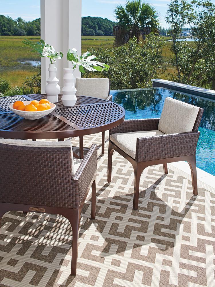 Tommy Bahama Outdoor - Abaco Arm Dining Chair, Medium Brown - 3420-13-40 veiw 3