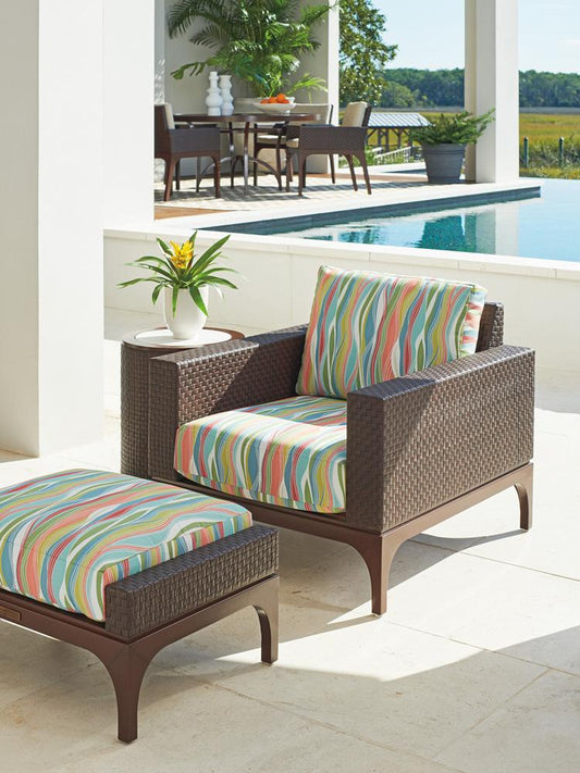 Tommy Bahama Outdoor - Abaco Ottoman, Medium Brown - 3420-44-40 veiw 2