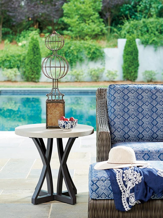 Tommy Bahama Outdoor - Cypress Point Ocean Terrace Side Table with Weatherstone Top - 3900-951 veiw 2