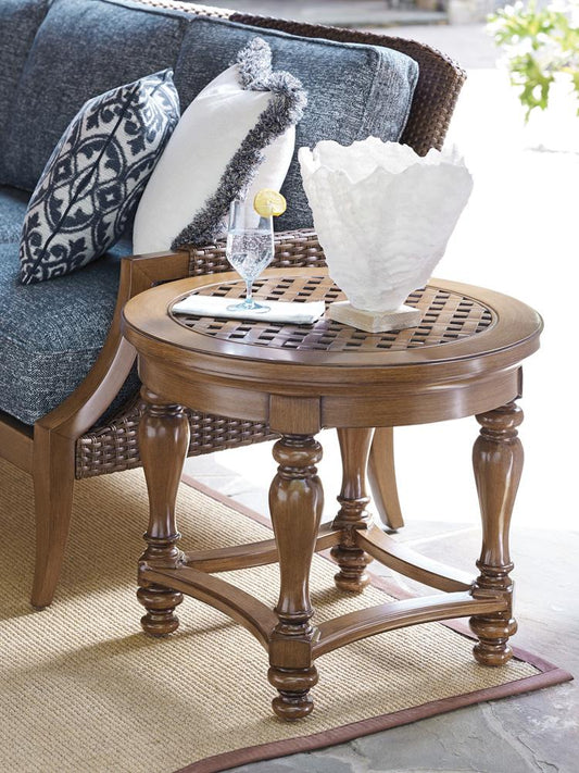 Tommy Bahama Outdoor - Harbor Isle Round End Table, Walnut - 3935-955 veiw 2