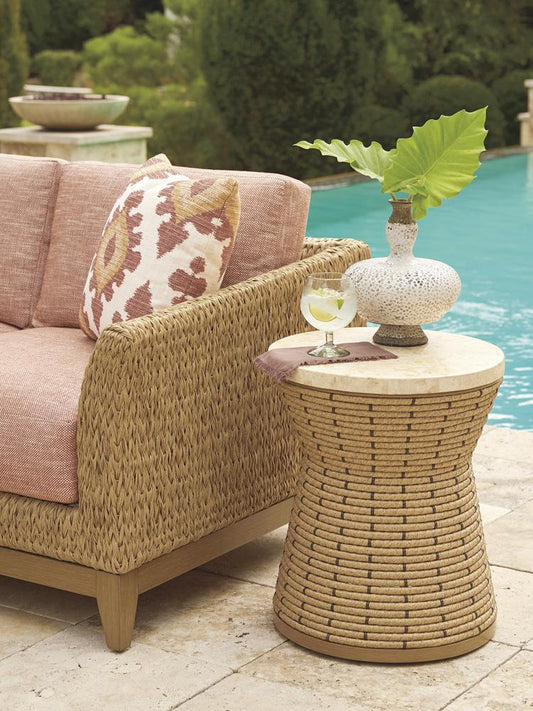 Tommy Bahama Outdoor - Los Altos Valley View Round Side Table, Light Brown - 3930-950C veiw 2